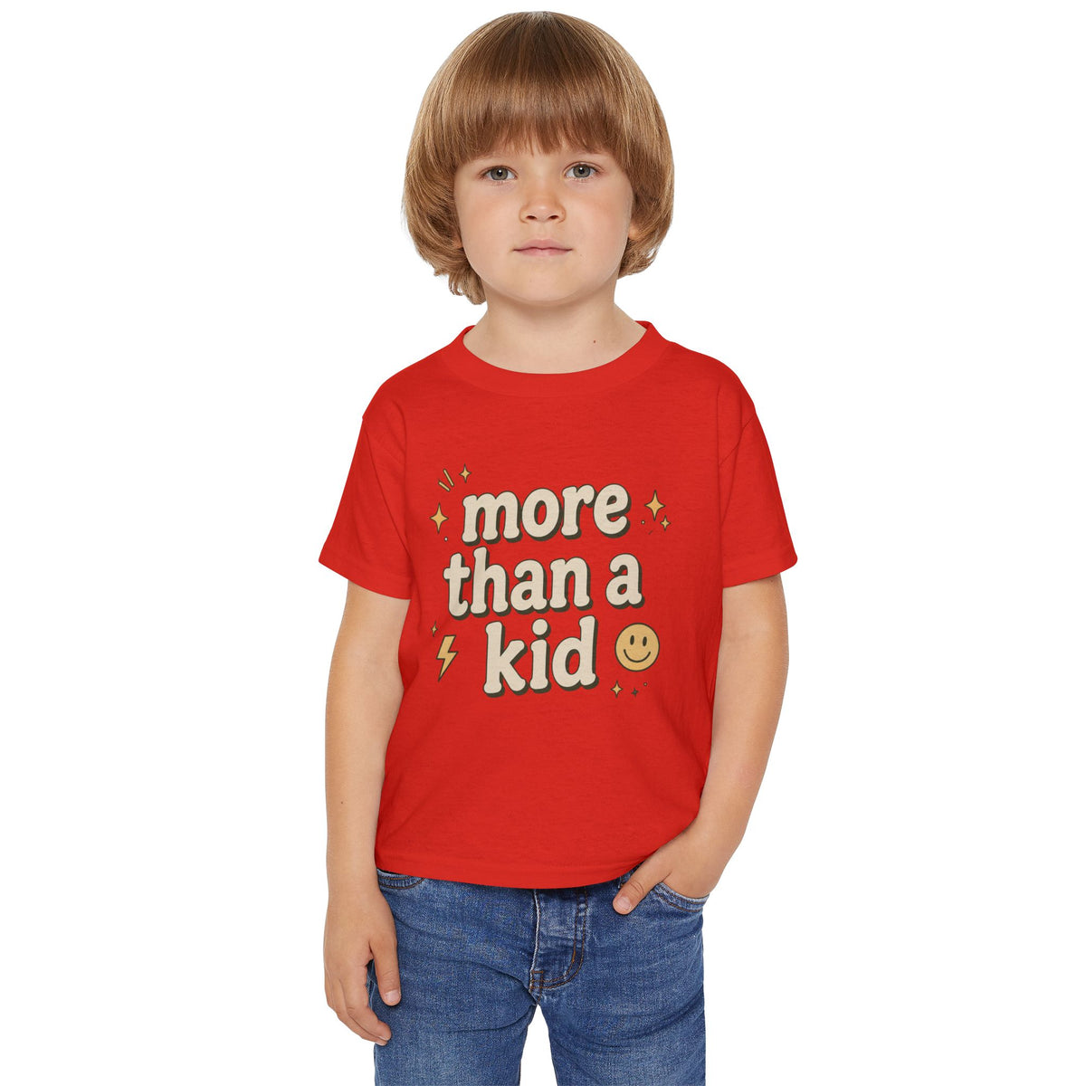 Toddler T‑Shirt “More Than a Kid” — Empowering Icons Backprint (Preschool, Gifts)