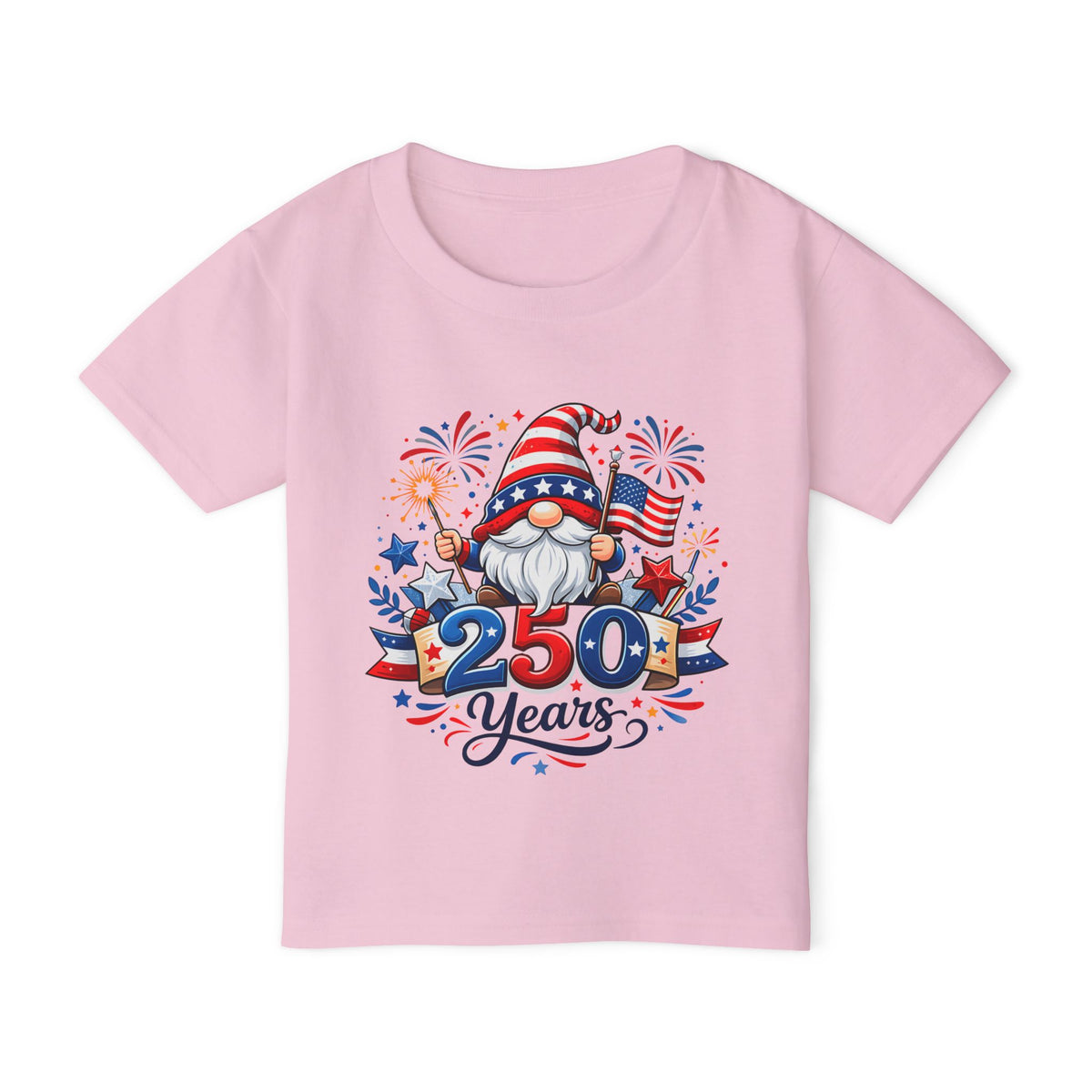 Toddler T-Shirt – Patriotic 250 Years Gnome Design (4th of July Kids Tee)