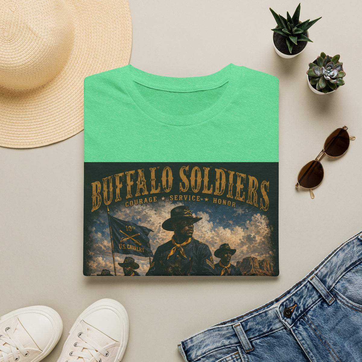 Buffalo Soldiers Tribute T-Shirt — Heritage, Courage & Service Graphic Tee