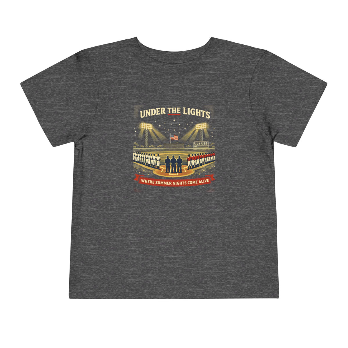 Under the Lights Toddler Tee — Stadium Baseball Retro Kids Shirt