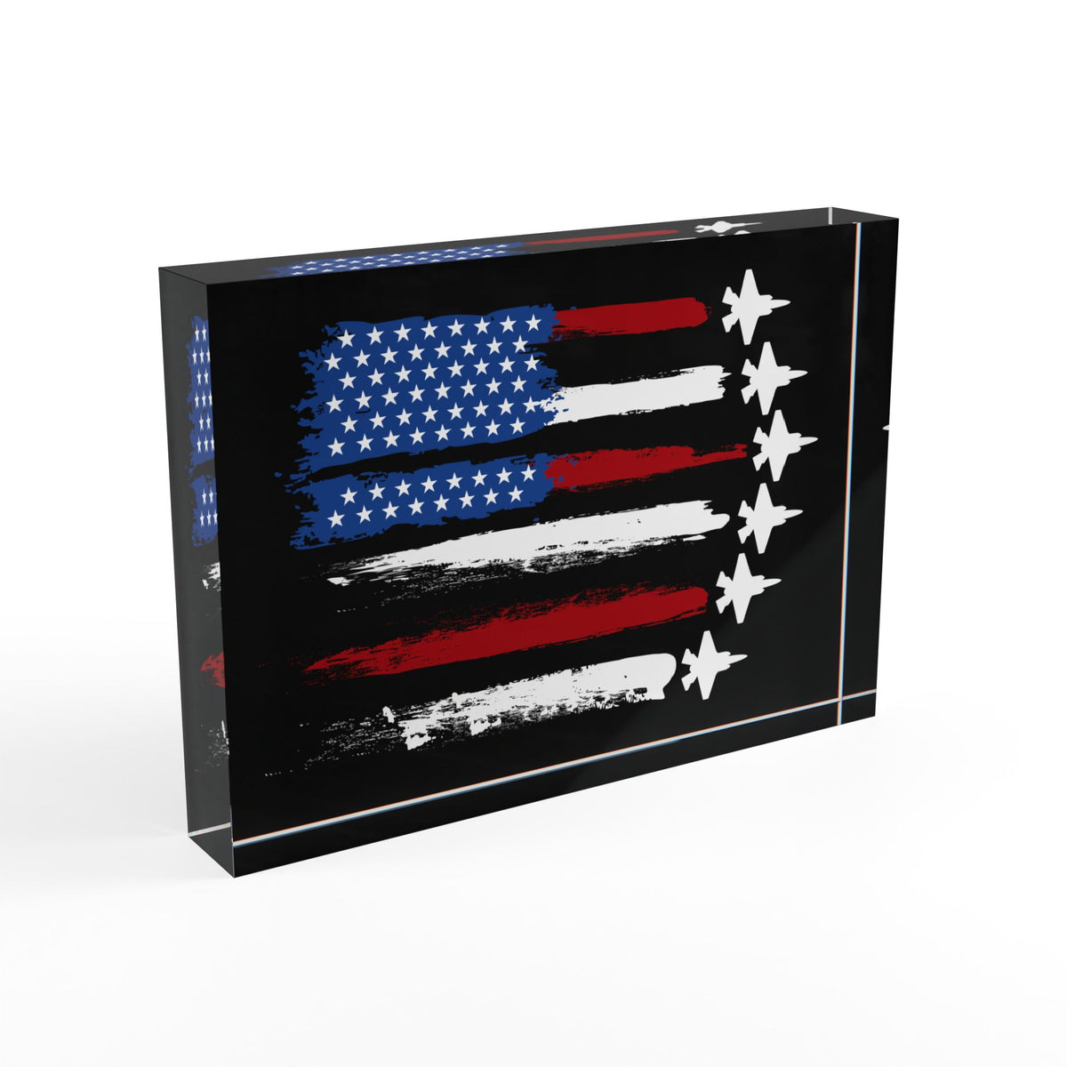 American Fighter Jet Photo Block