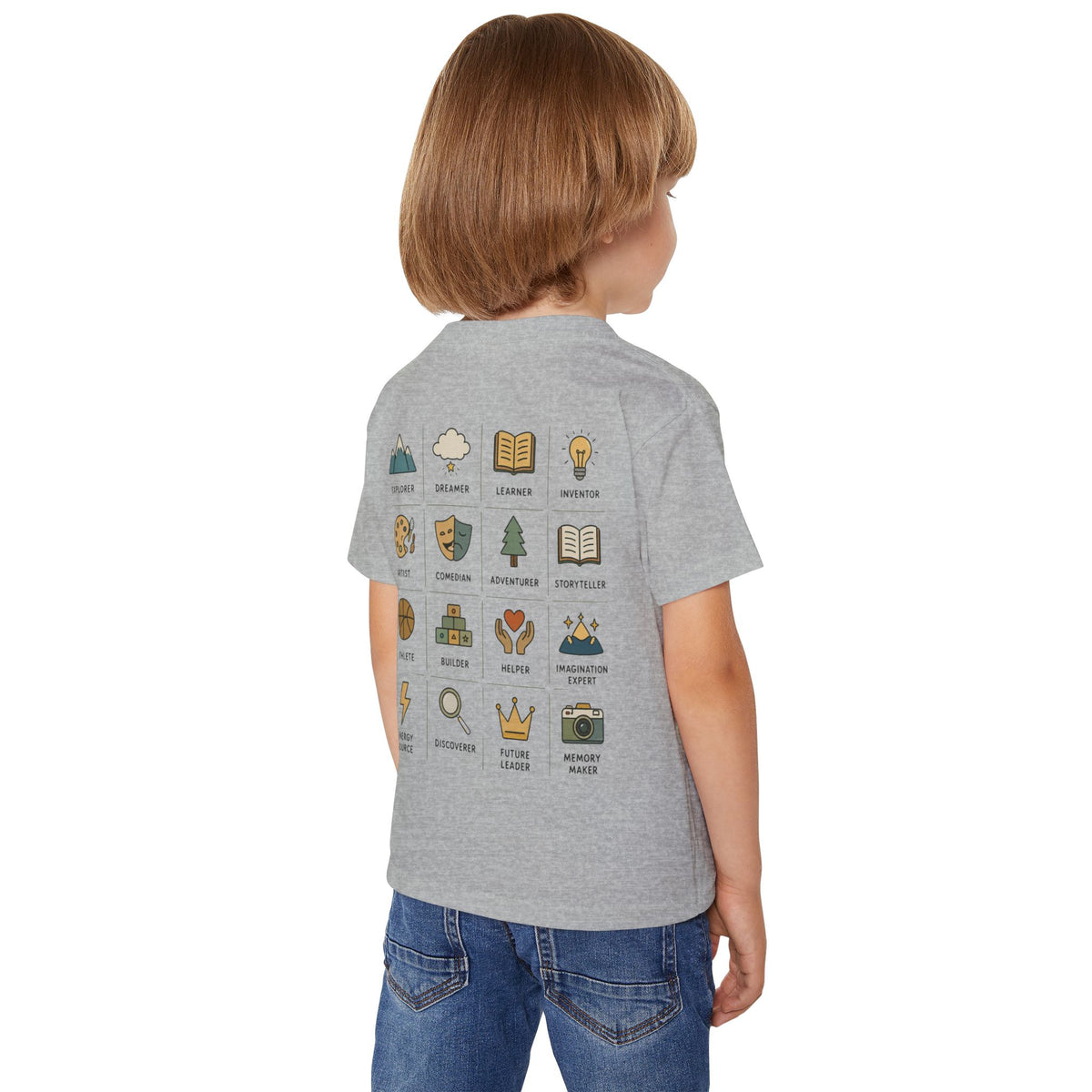 Toddler T‑Shirt “More Than a Kid” — Empowering Icons Backprint (Preschool, Gifts)