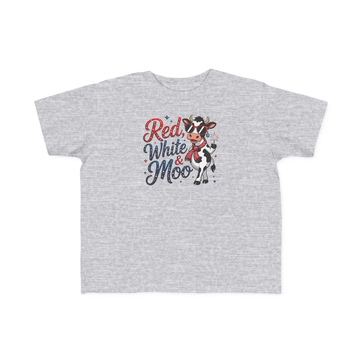 Red, White & Moo - Toddler Patriotic Graphic T-Shirt