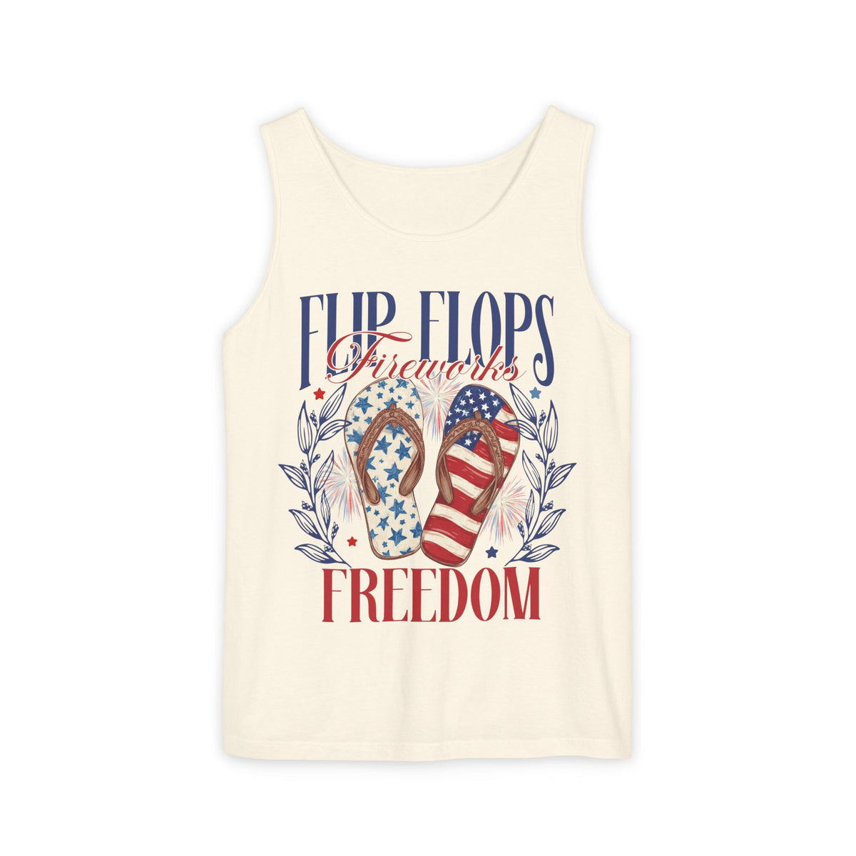 Tank Top — Flip Flops & Freedom Patriotic Flip-Flop Summer Tee for 4th of July