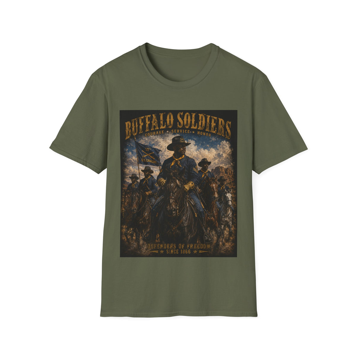 Buffalo Soldiers Tribute T-Shirt — Heritage, Courage & Service Graphic Tee