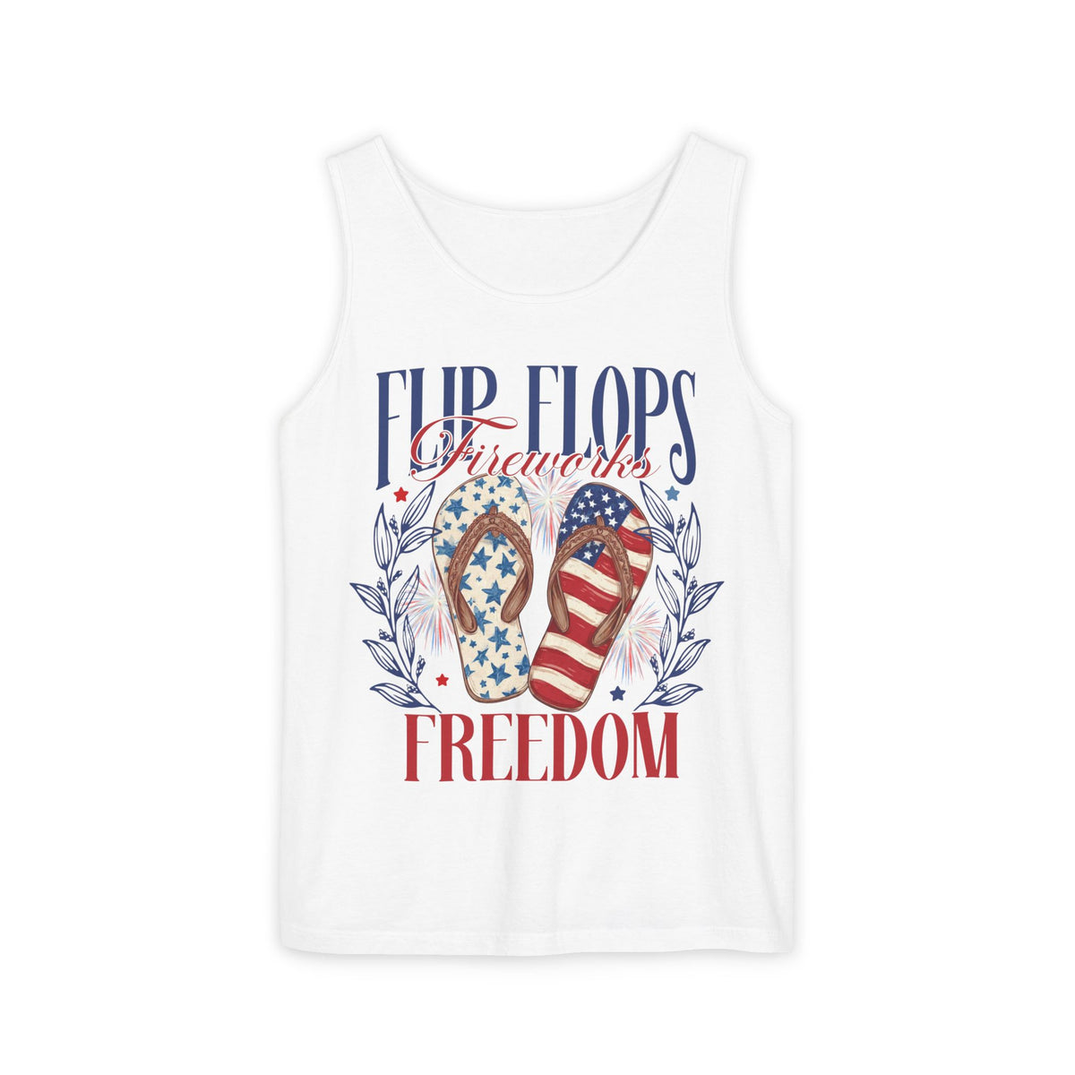 Tank Top — Flip Flops & Freedom Patriotic Flip-Flop Summer Tee for 4th of July
