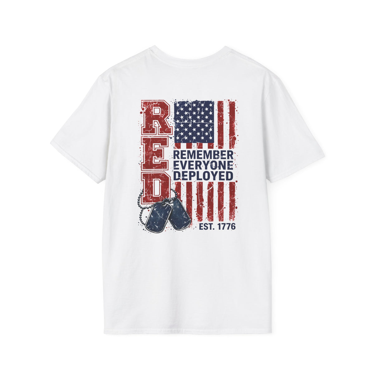 Remember Everyone Deployed T-Shirt — Patriotic RED White & Blue Military Tribute Tee