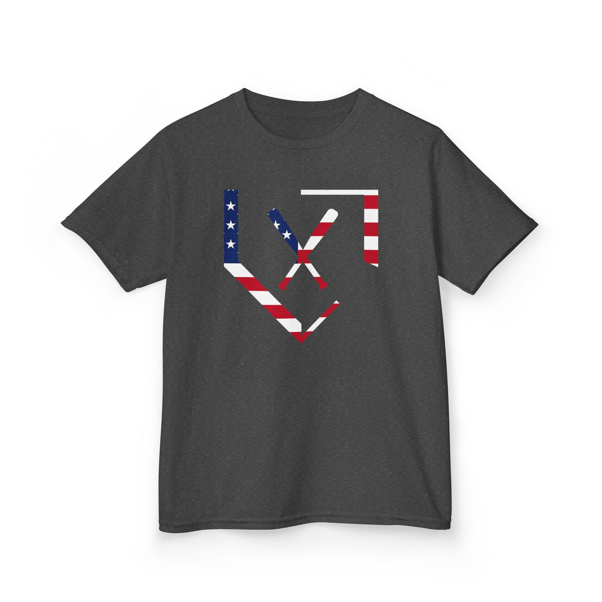 American Flag Baseball Home Plate - Kids Graphic T-Shirt