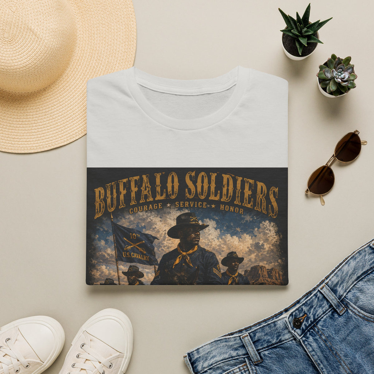 Buffalo Soldiers Tribute T-Shirt — Heritage, Courage & Service Graphic Tee