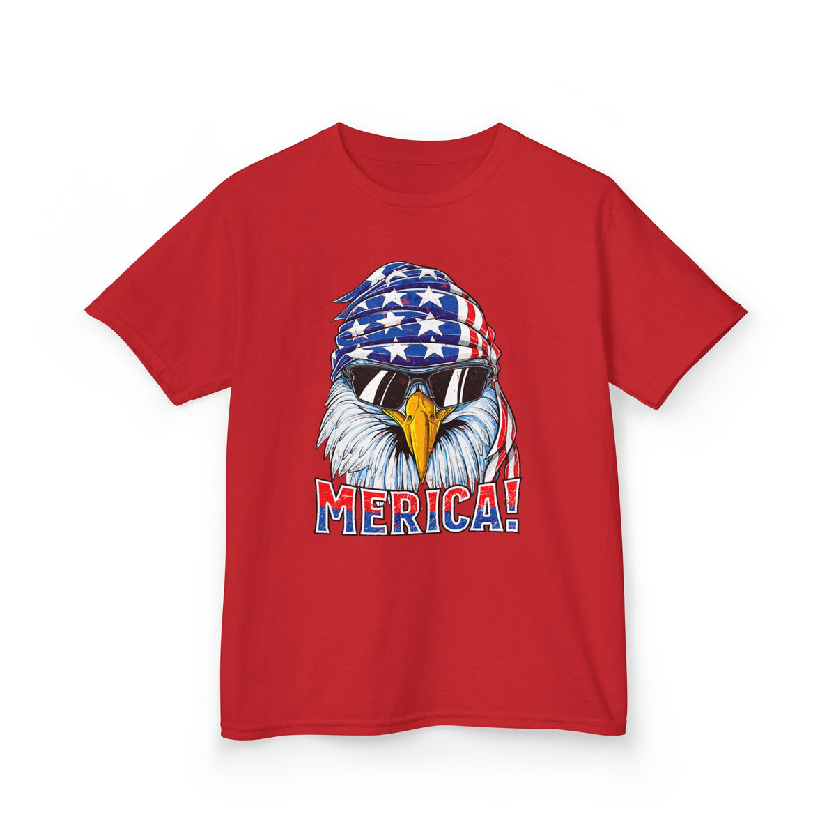 Kids Tee — 'MERICA! Bald Eagle with American Flag Bandana Patriotic Graphic T-Shirt