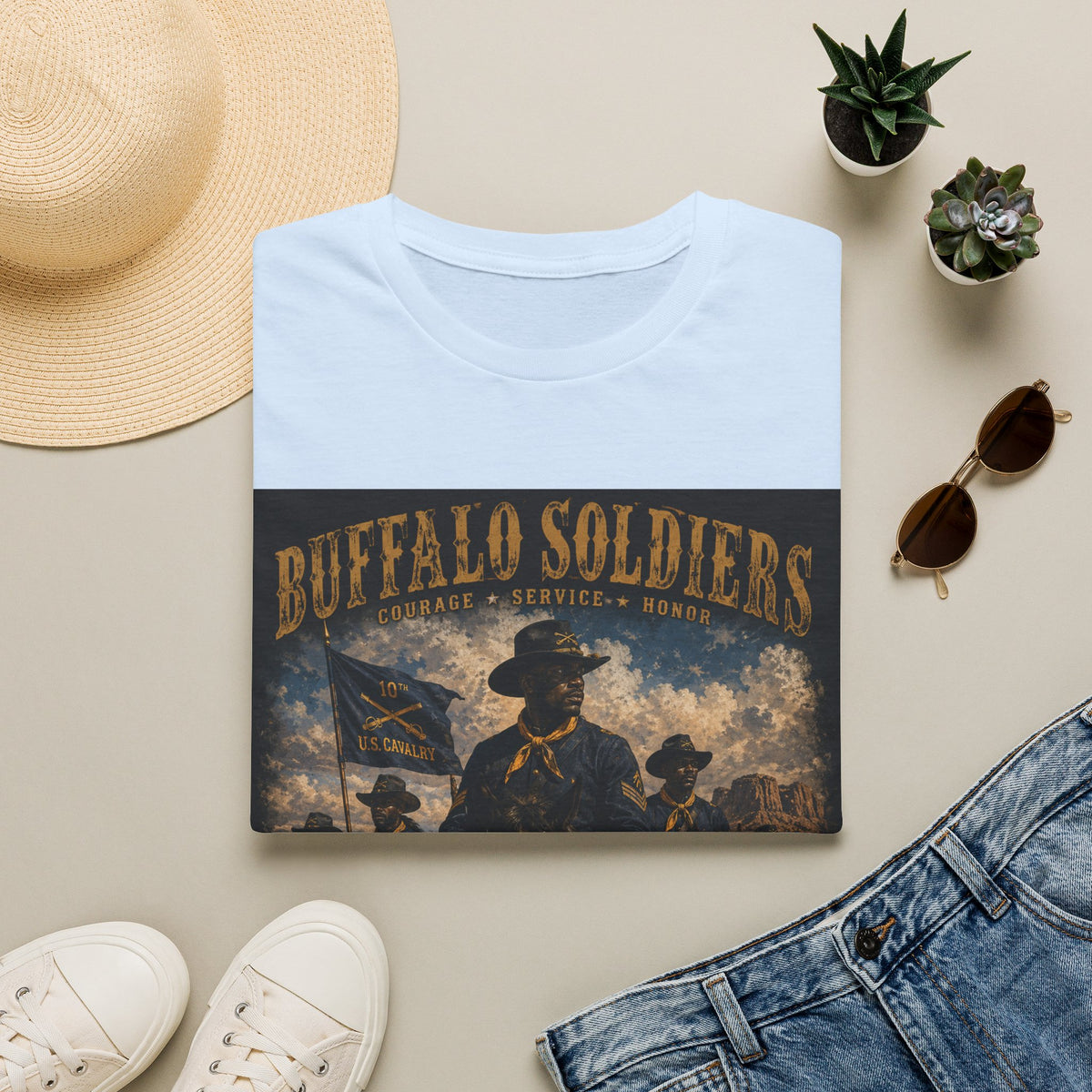 Buffalo Soldiers Tribute T-Shirt — Heritage, Courage & Service Graphic Tee