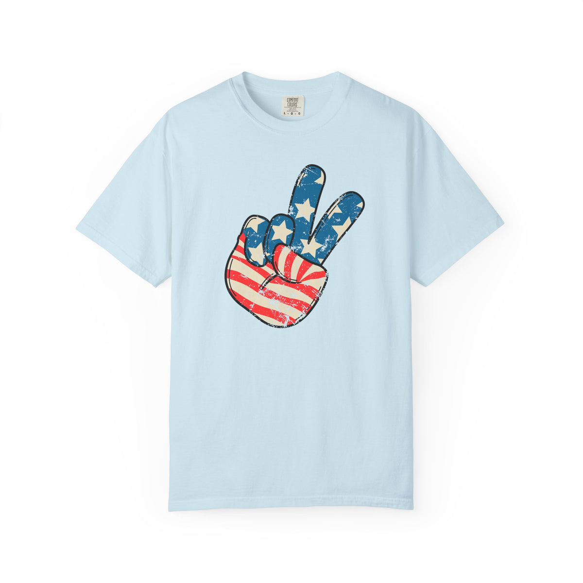 Patriotic Peace Sign T-Shirt — American Flag Peace Hand Tee
