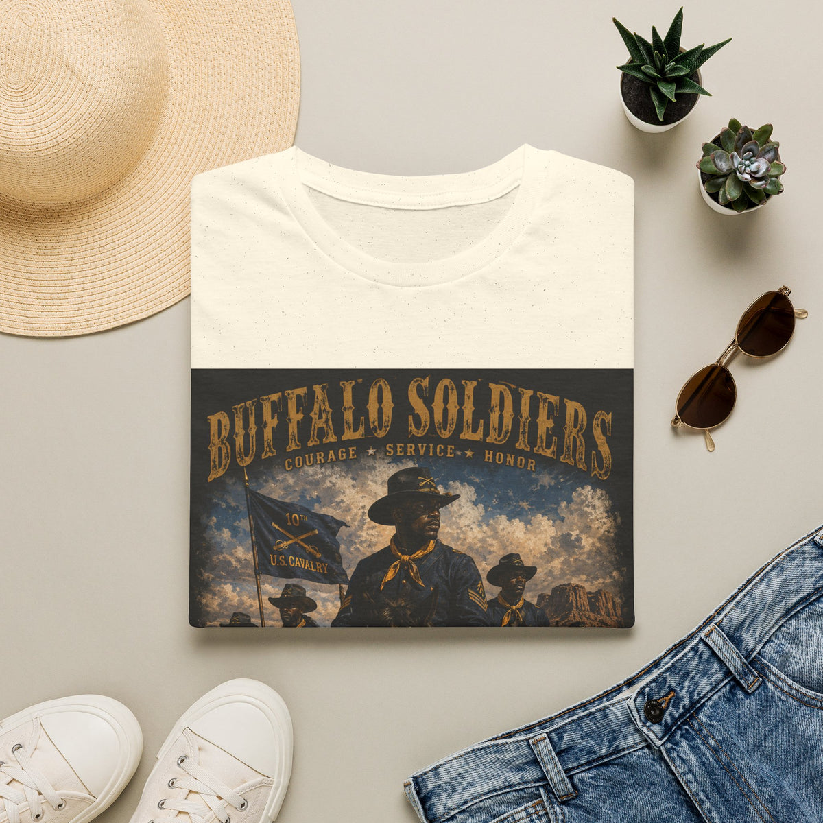 Buffalo Soldiers Tribute T-Shirt — Heritage, Courage & Service Graphic Tee