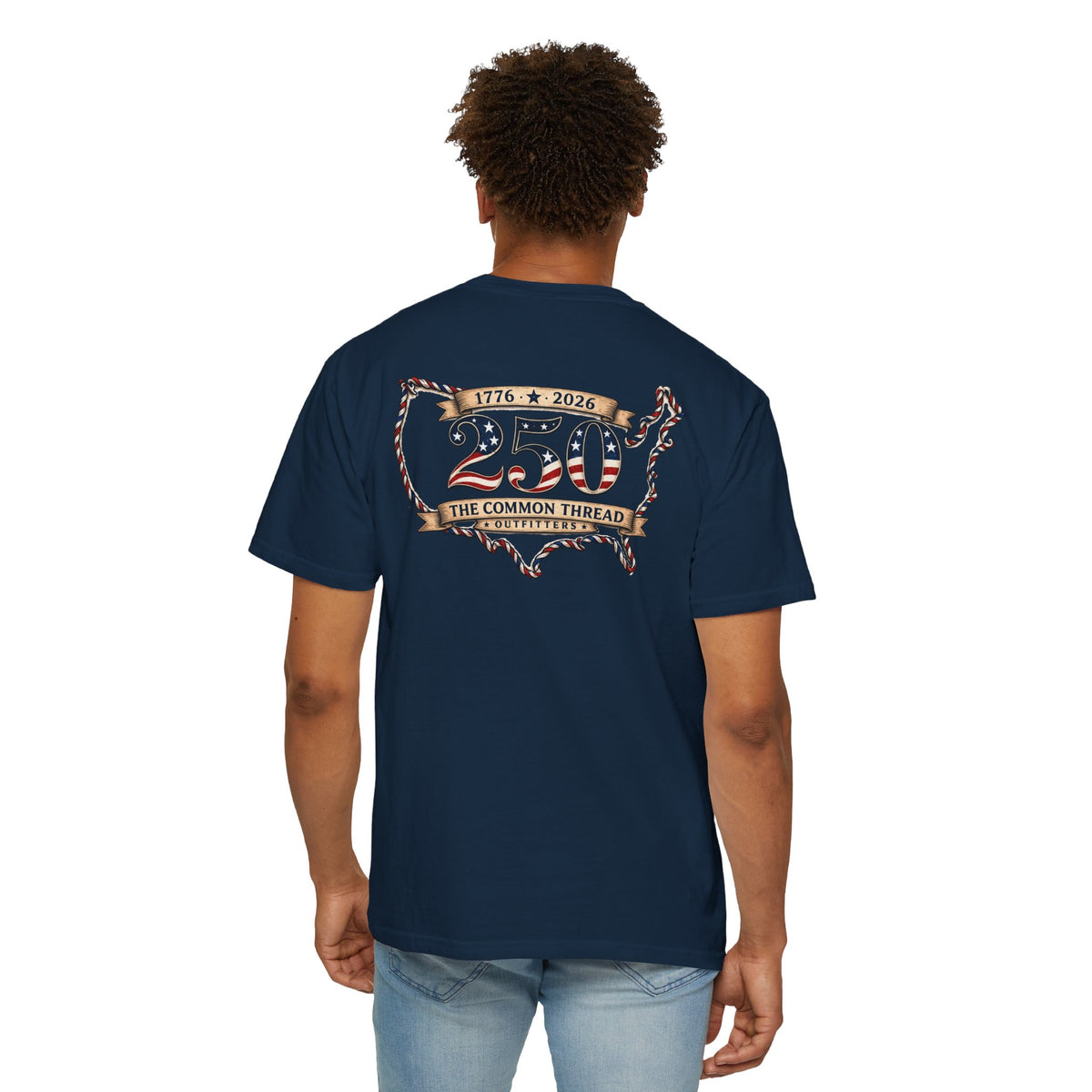 250th Anniversary USA Map T-Shirt — "The Common Thread" Patriotic Tee
