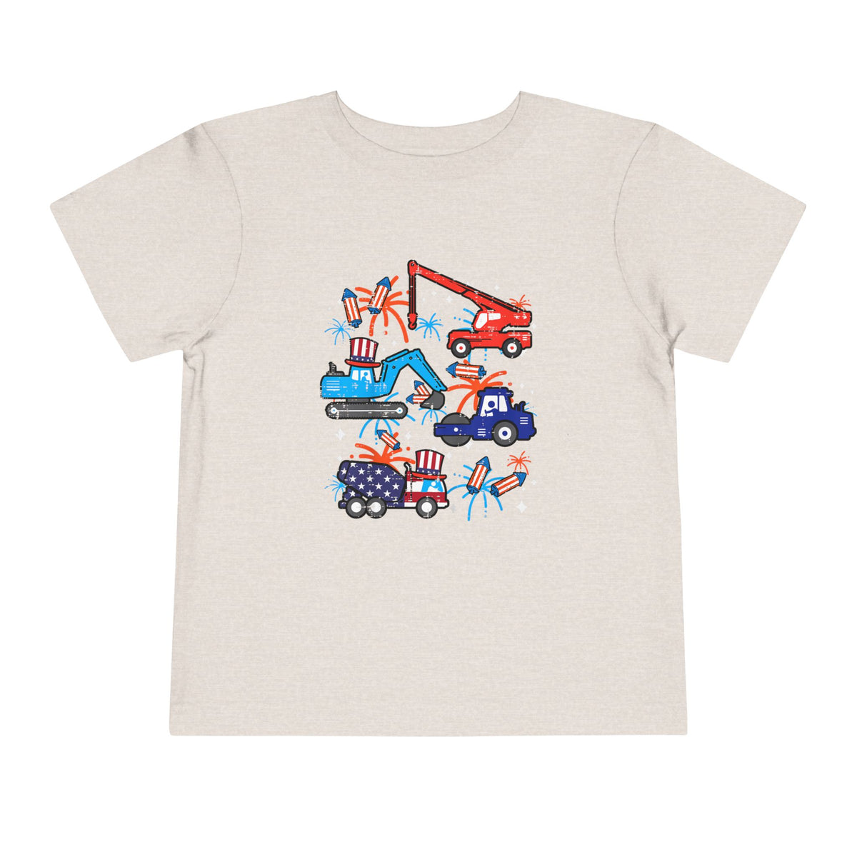 Patriotic Construction Trucks Toddler T-Shirt