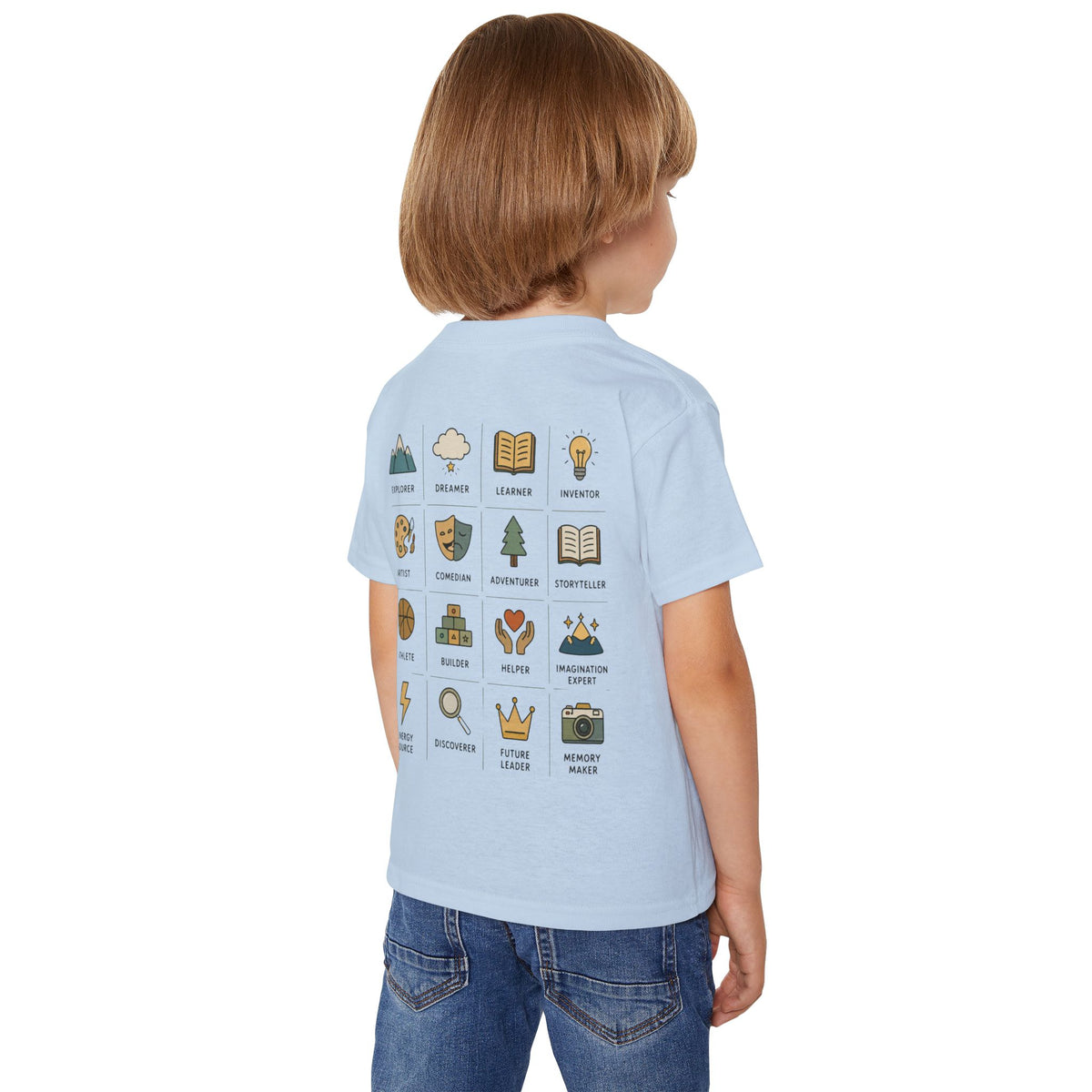 Toddler T‑Shirt “More Than a Kid” — Empowering Icons Backprint (Preschool, Gifts)