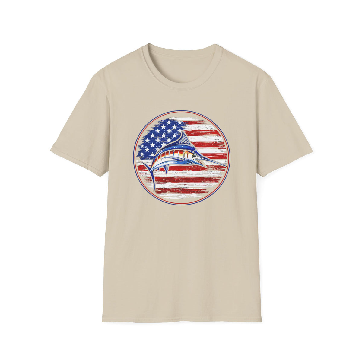 Patriotic Marlin T-Shirt — American Flag Fishing Tee