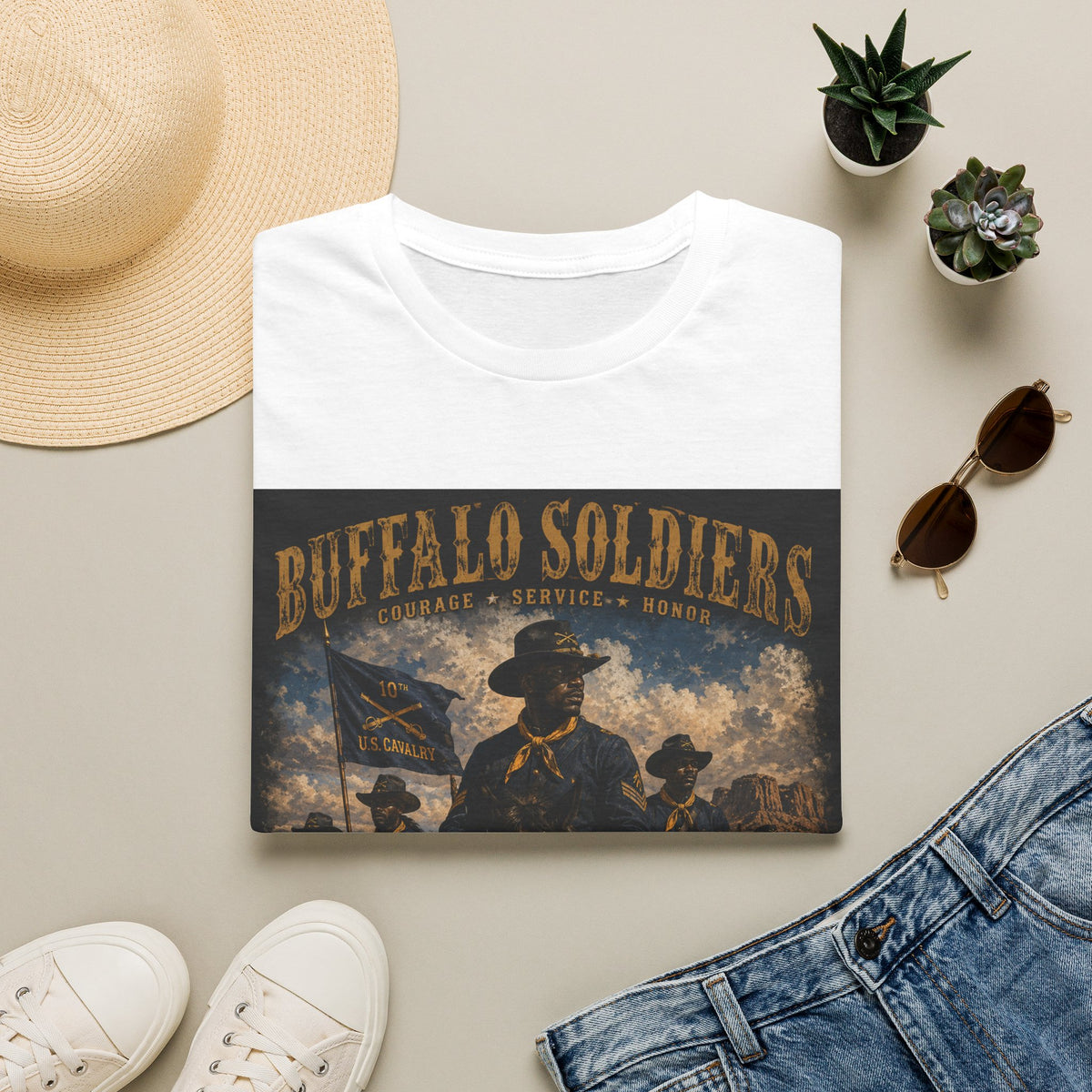 Buffalo Soldiers Tribute T-Shirt — Heritage, Courage & Service Graphic Tee