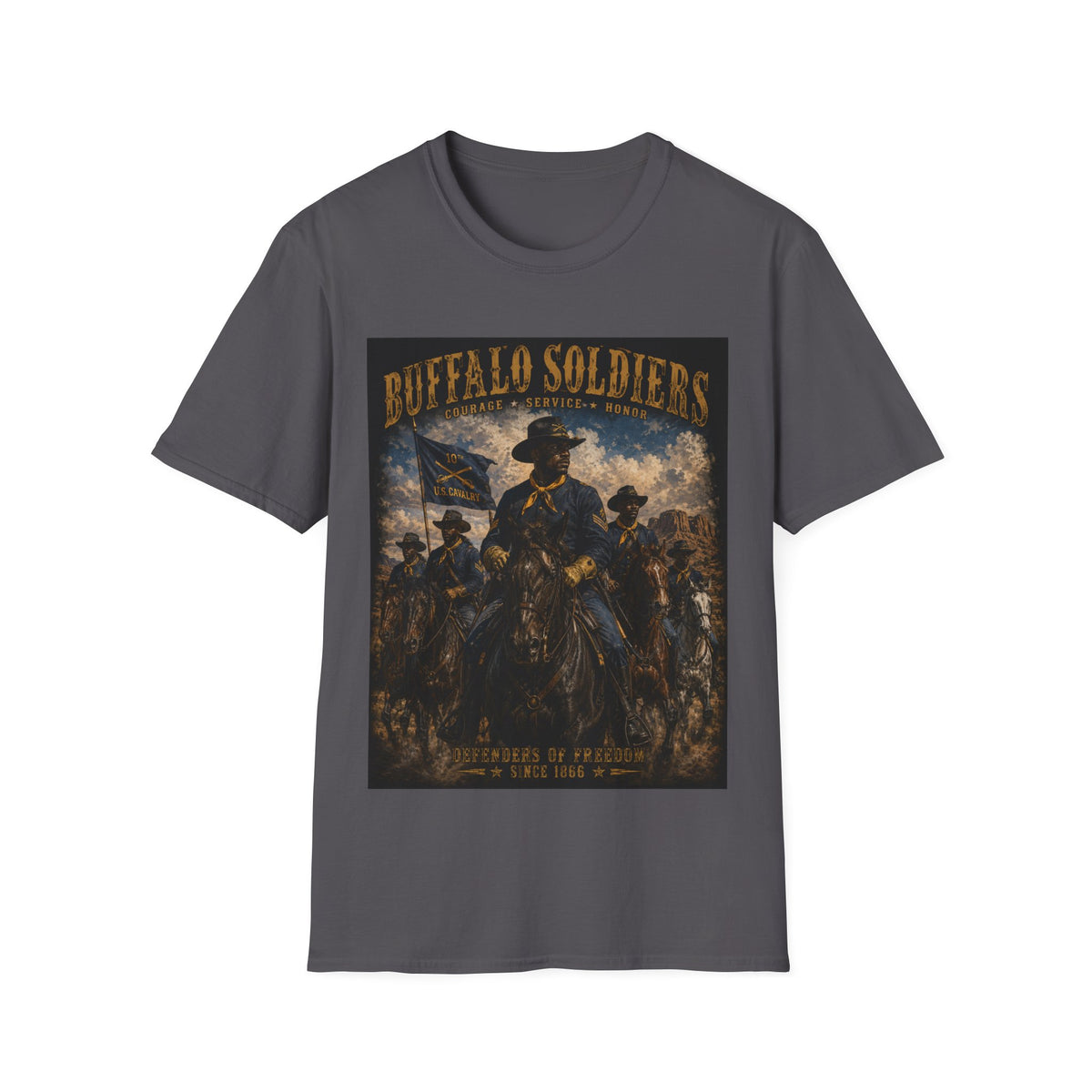 Buffalo Soldiers Tribute T-Shirt — Heritage, Courage & Service Graphic Tee