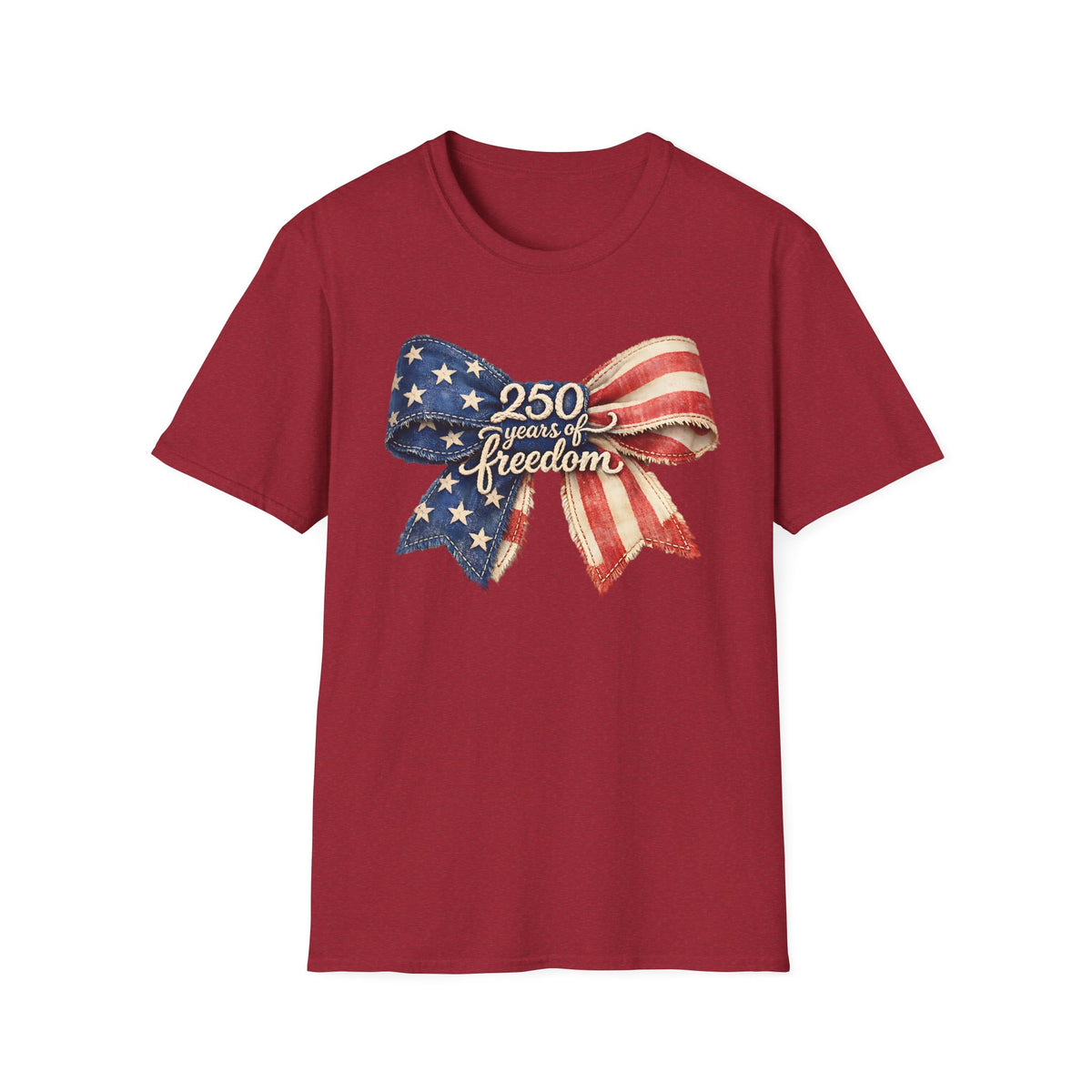 Patriotic '250 Years of Freedom' Bow T-Shirt