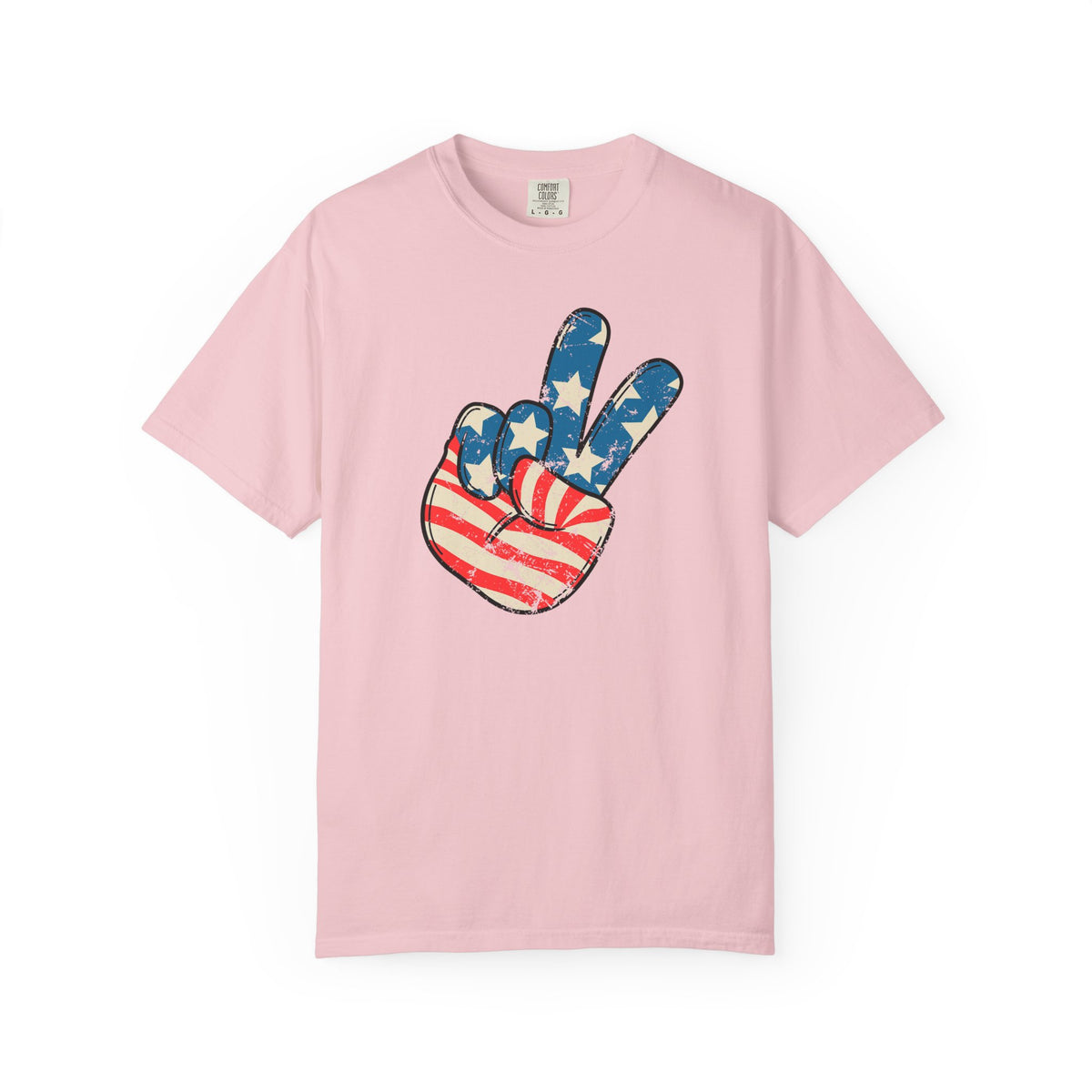 Patriotic Peace Sign T-Shirt — American Flag Peace Hand Tee