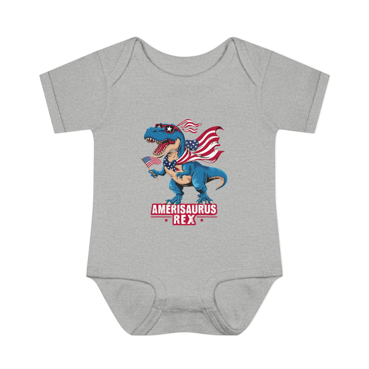 "Amerisaurus Rex" Patriotic T-Rex Baby Onesie (4th of July)