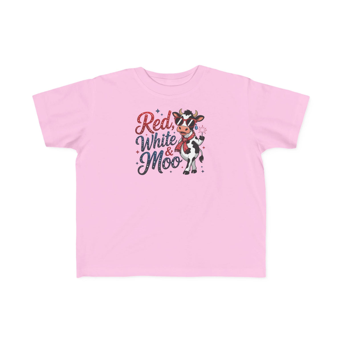 Red, White & Moo - Toddler Patriotic Graphic T-Shirt