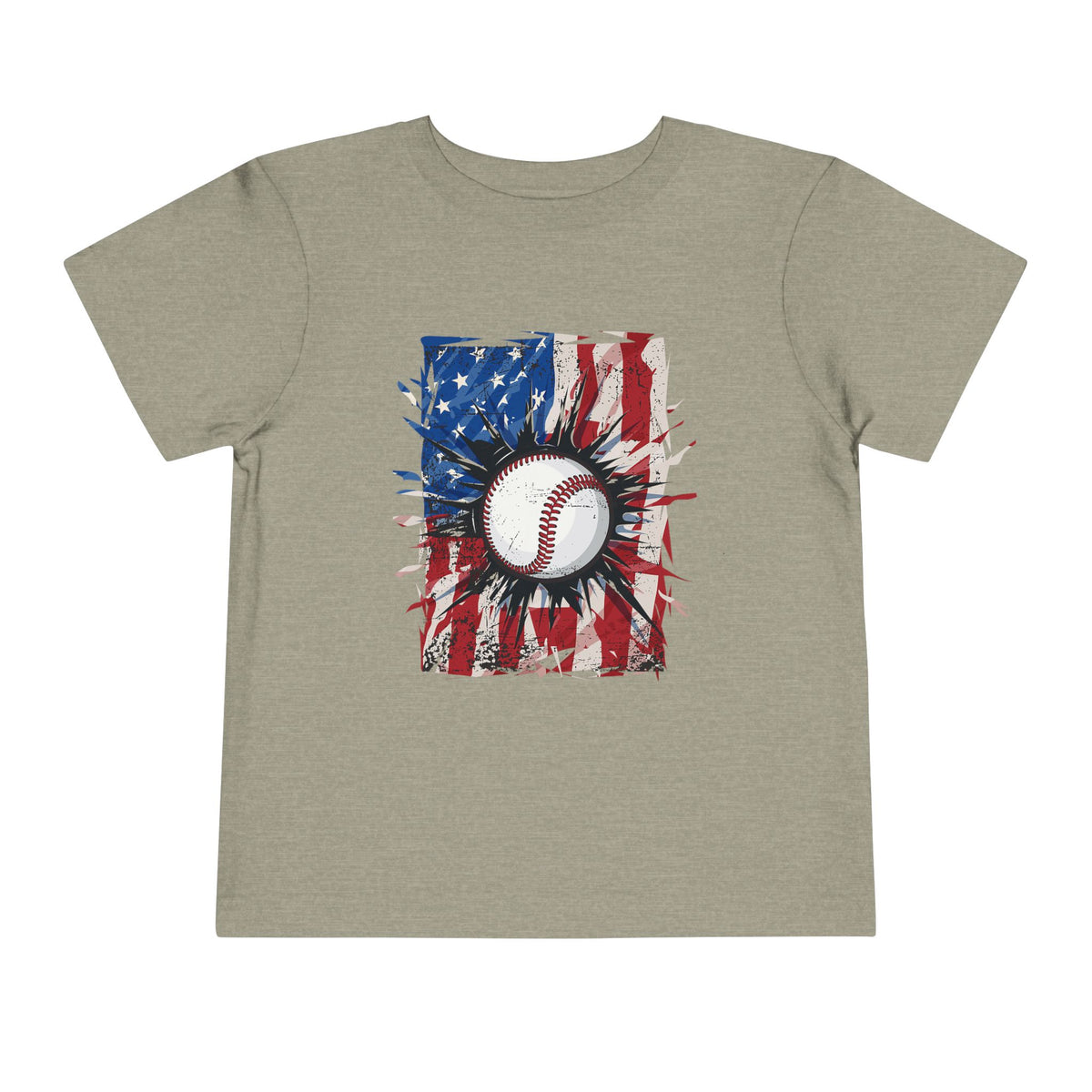 American Flag Vintage Baseball Graphic Toddler T-Shirt