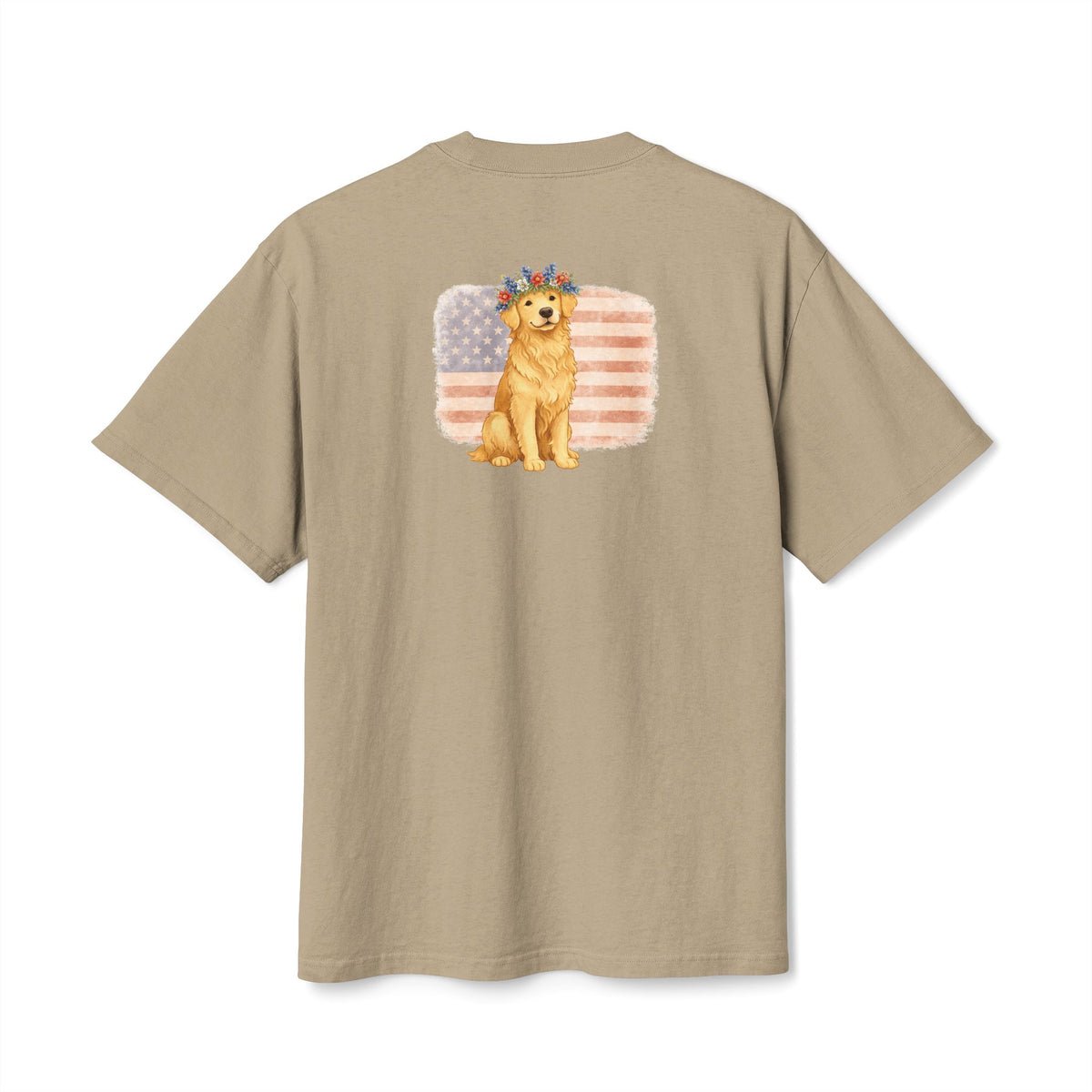 Premium Heavy Faded Tee - Golden Flower Crown
