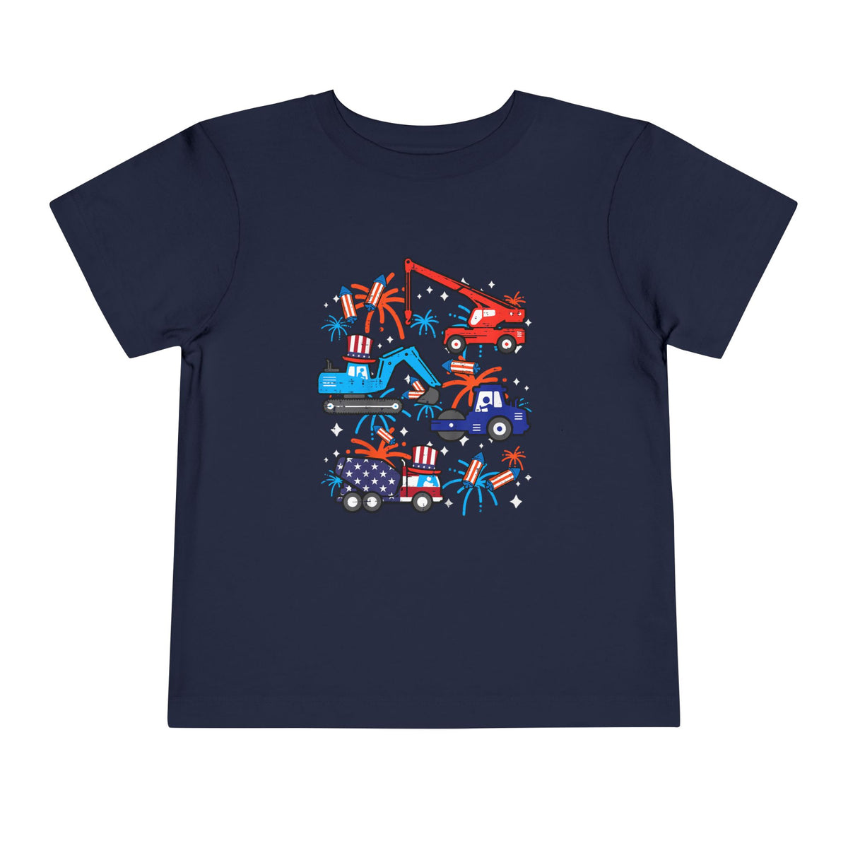 Patriotic Construction Trucks Toddler T-Shirt