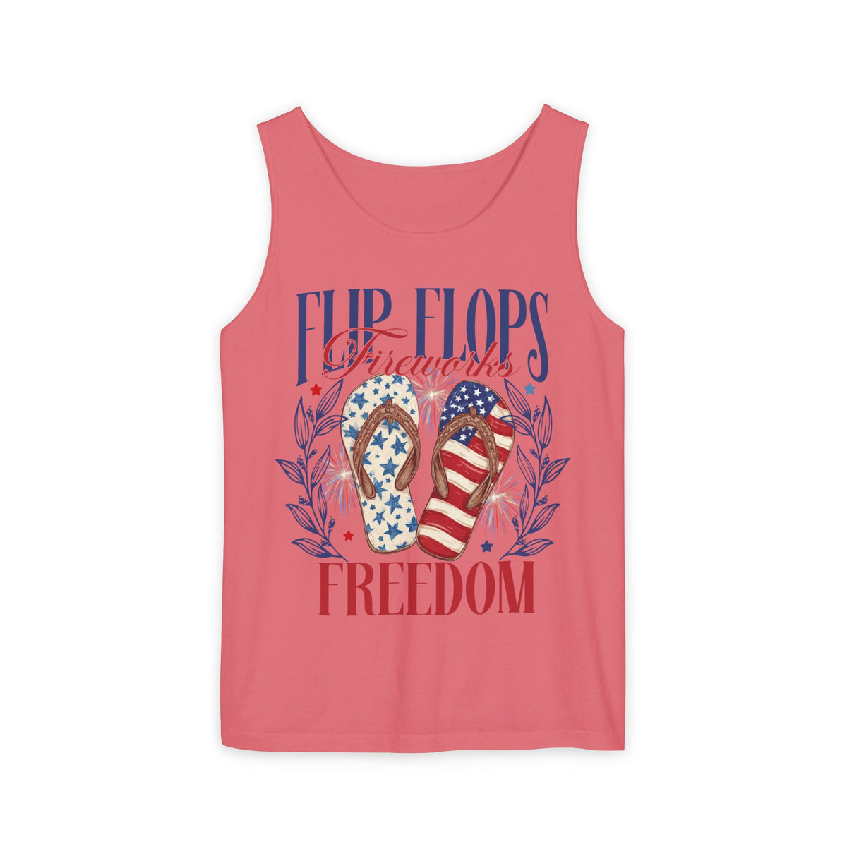 Tank Top — Flip Flops & Freedom Patriotic Flip-Flop Summer Tee for 4th of July