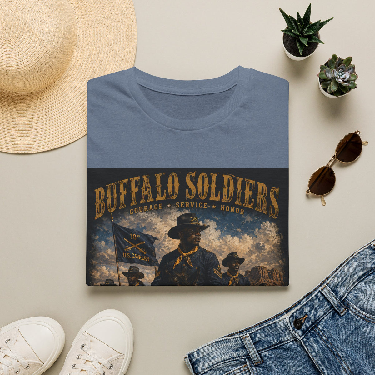 Buffalo Soldiers Tribute T-Shirt — Heritage, Courage & Service Graphic Tee