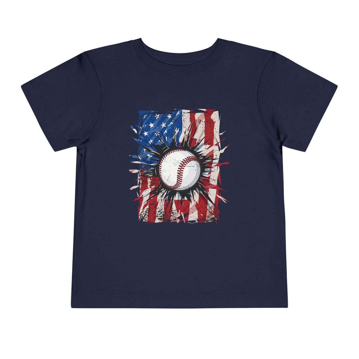 American Flag Vintage Baseball Graphic Toddler T-Shirt