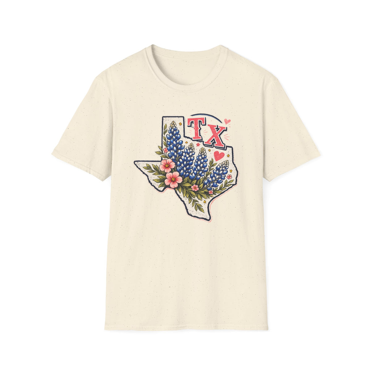 Texas Bluebonnet State T-Shirt — TX Floral Map Tee