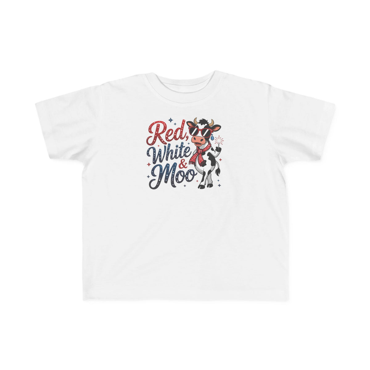 Red, White & Moo - Toddler Patriotic Graphic T-Shirt