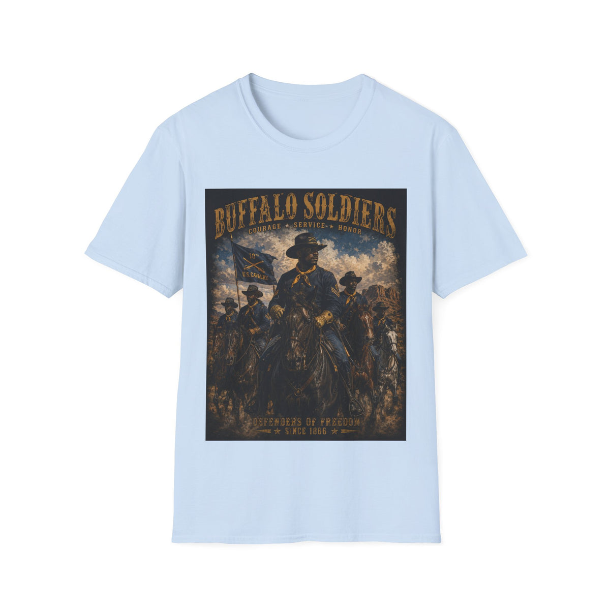Buffalo Soldiers Tribute T-Shirt — Heritage, Courage & Service Graphic Tee