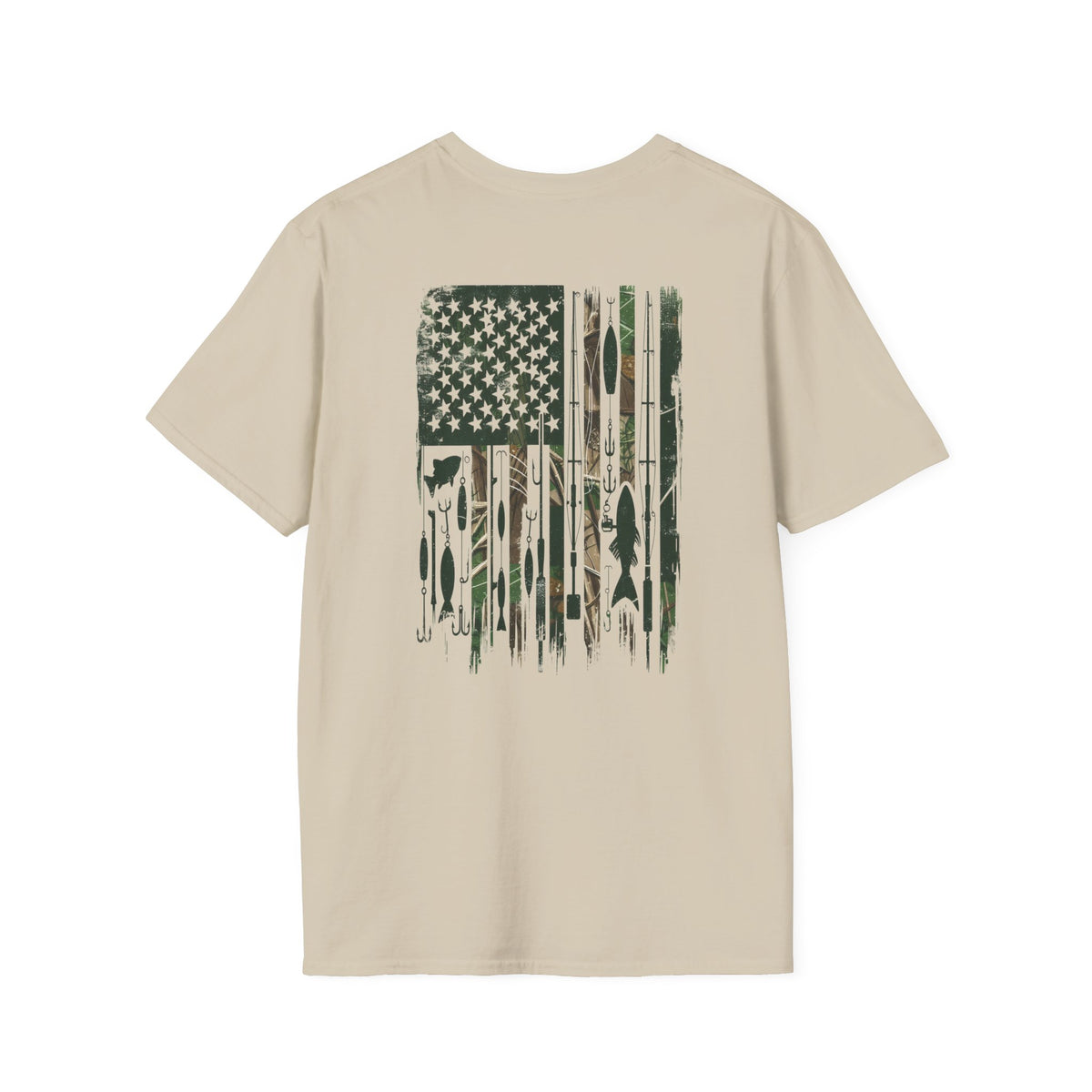 Flag Fishing USA Graphic T-Shirt