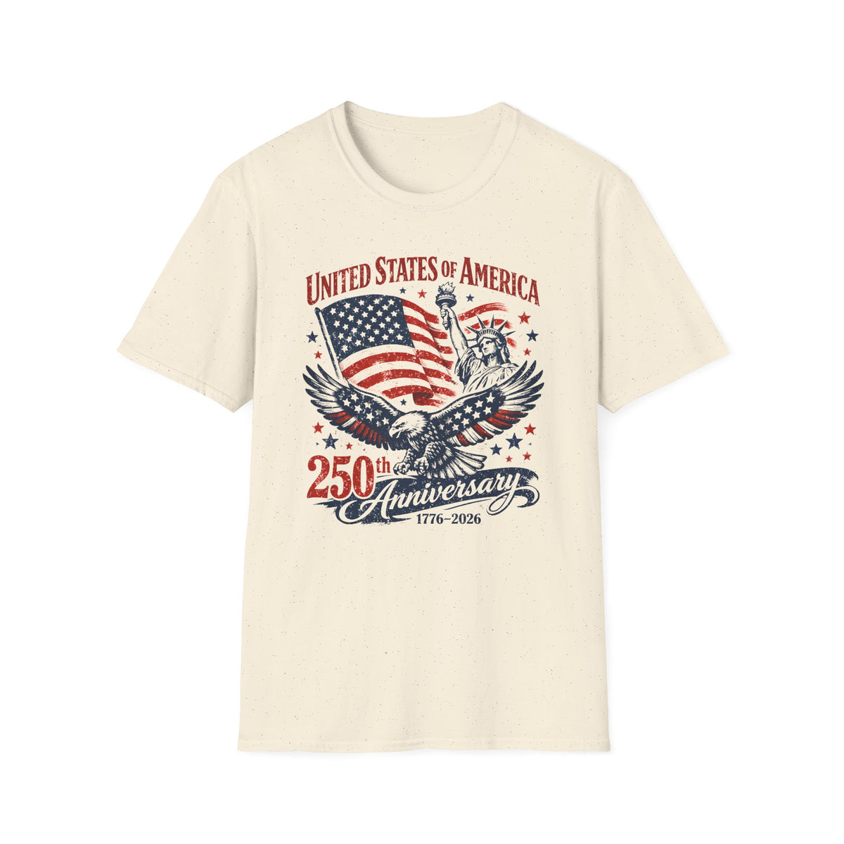 250th Anniversary USA T-Shirt – American Flag, Bald Eagle & Statue of Liberty Patriotic Tee