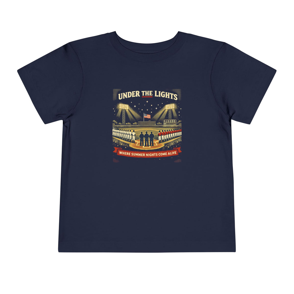 Under the Lights Toddler Tee — Stadium Baseball Retro Kids Shirt