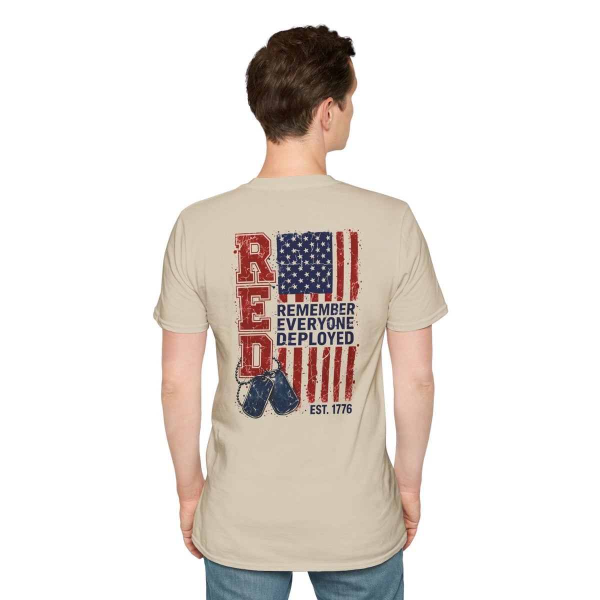 Remember Everyone Deployed T-Shirt — Patriotic RED White & Blue Military Tribute Tee