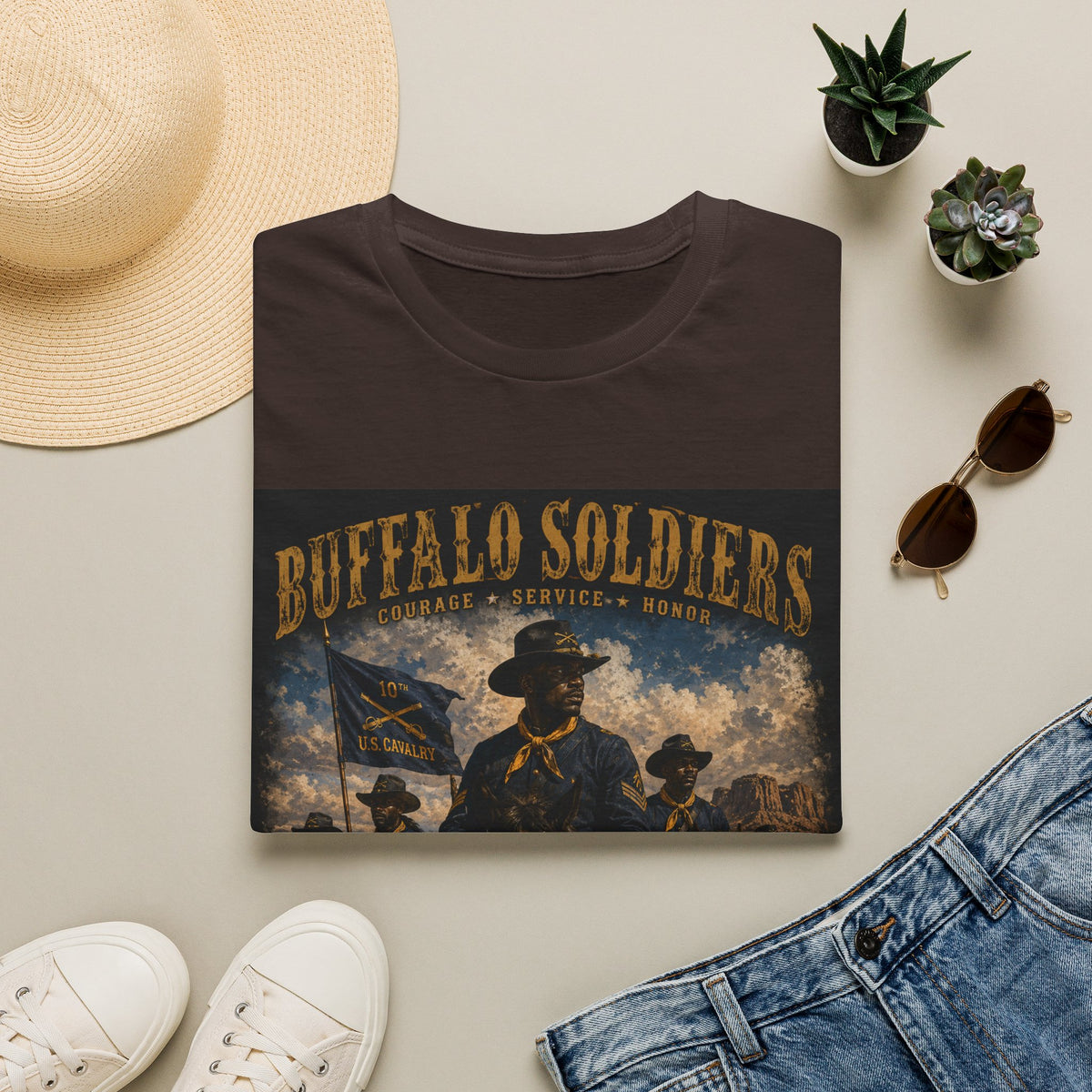 Buffalo Soldiers Tribute T-Shirt — Heritage, Courage & Service Graphic Tee