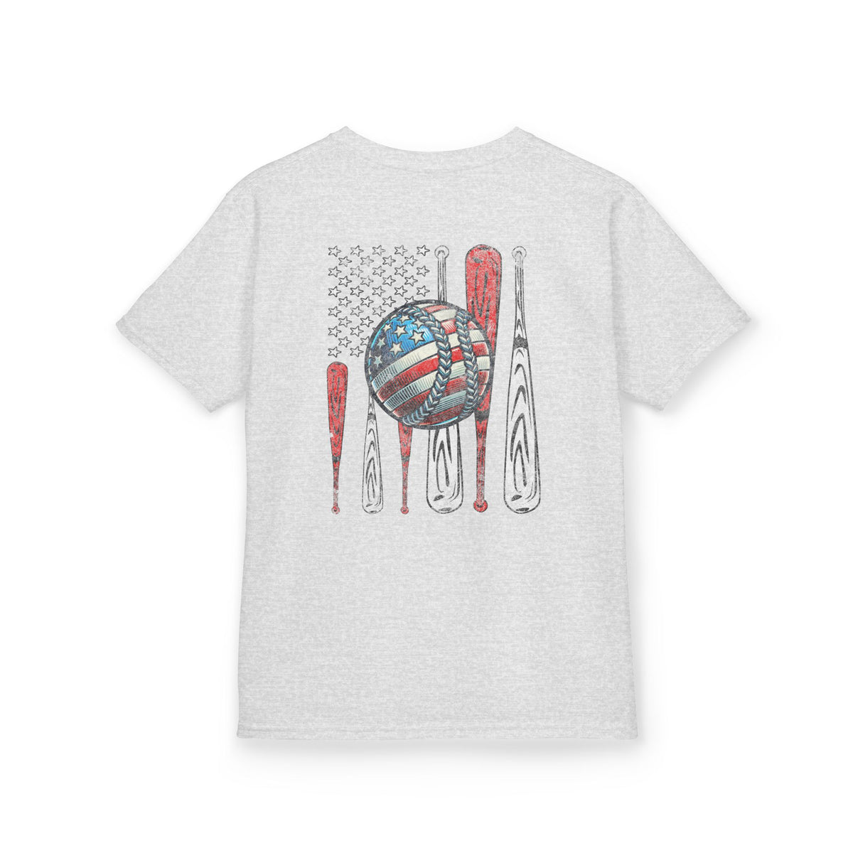 American Flag Ball & Bats - Youth Graphic T‑Shirt