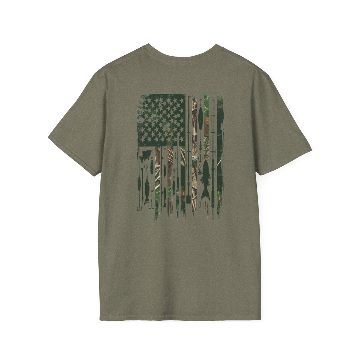 Flag Fishing USA Graphic T-Shirt