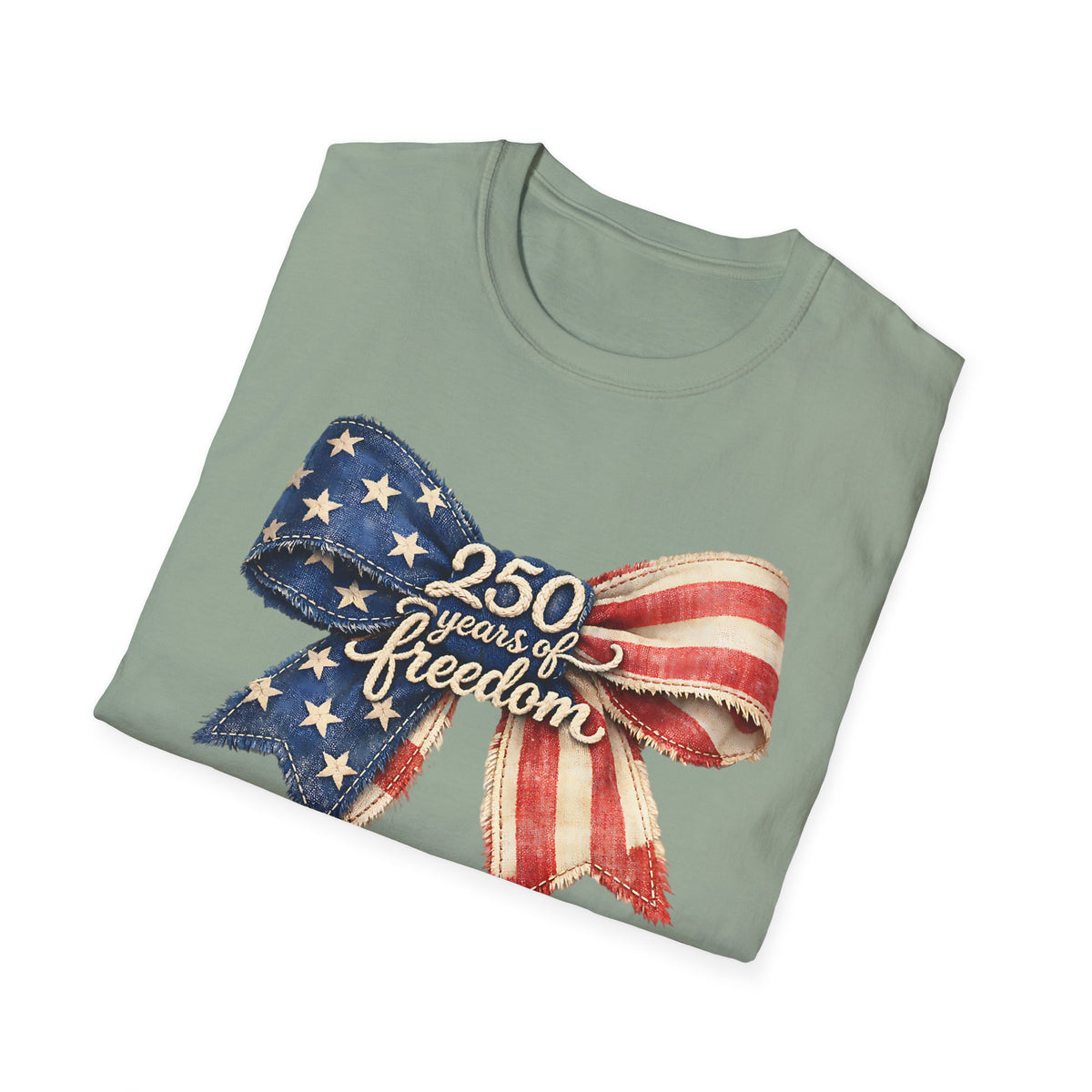 Patriotic '250 Years of Freedom' Bow T-Shirt