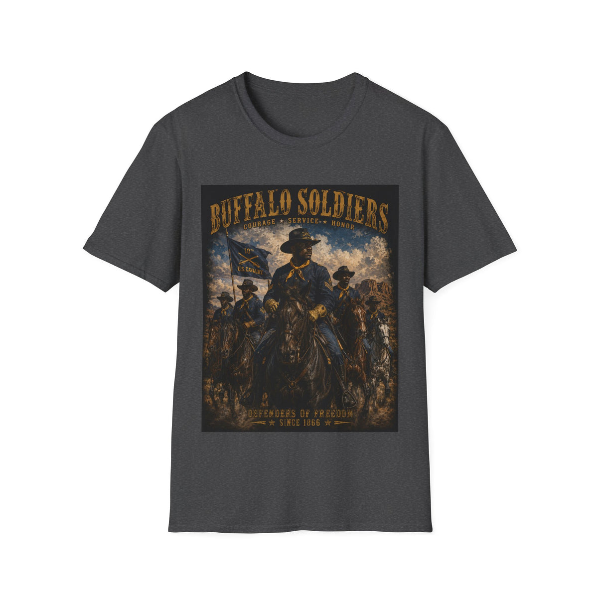 Buffalo Soldiers Tribute T-Shirt — Heritage, Courage & Service Graphic Tee