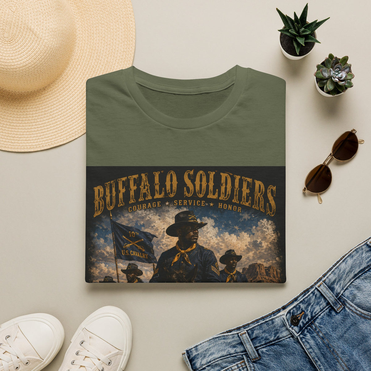 Buffalo Soldiers Tribute T-Shirt — Heritage, Courage & Service Graphic Tee