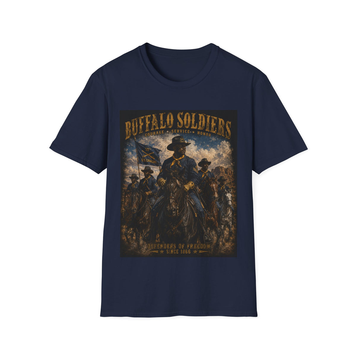Buffalo Soldiers Tribute T-Shirt — Heritage, Courage & Service Graphic Tee