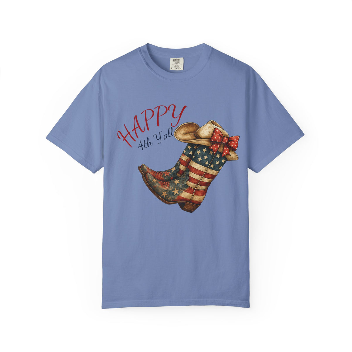 Happy 4th of July Cowboy Boot Graphic T-Shirt