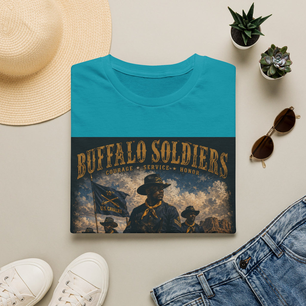 Buffalo Soldiers Tribute T-Shirt — Heritage, Courage & Service Graphic Tee