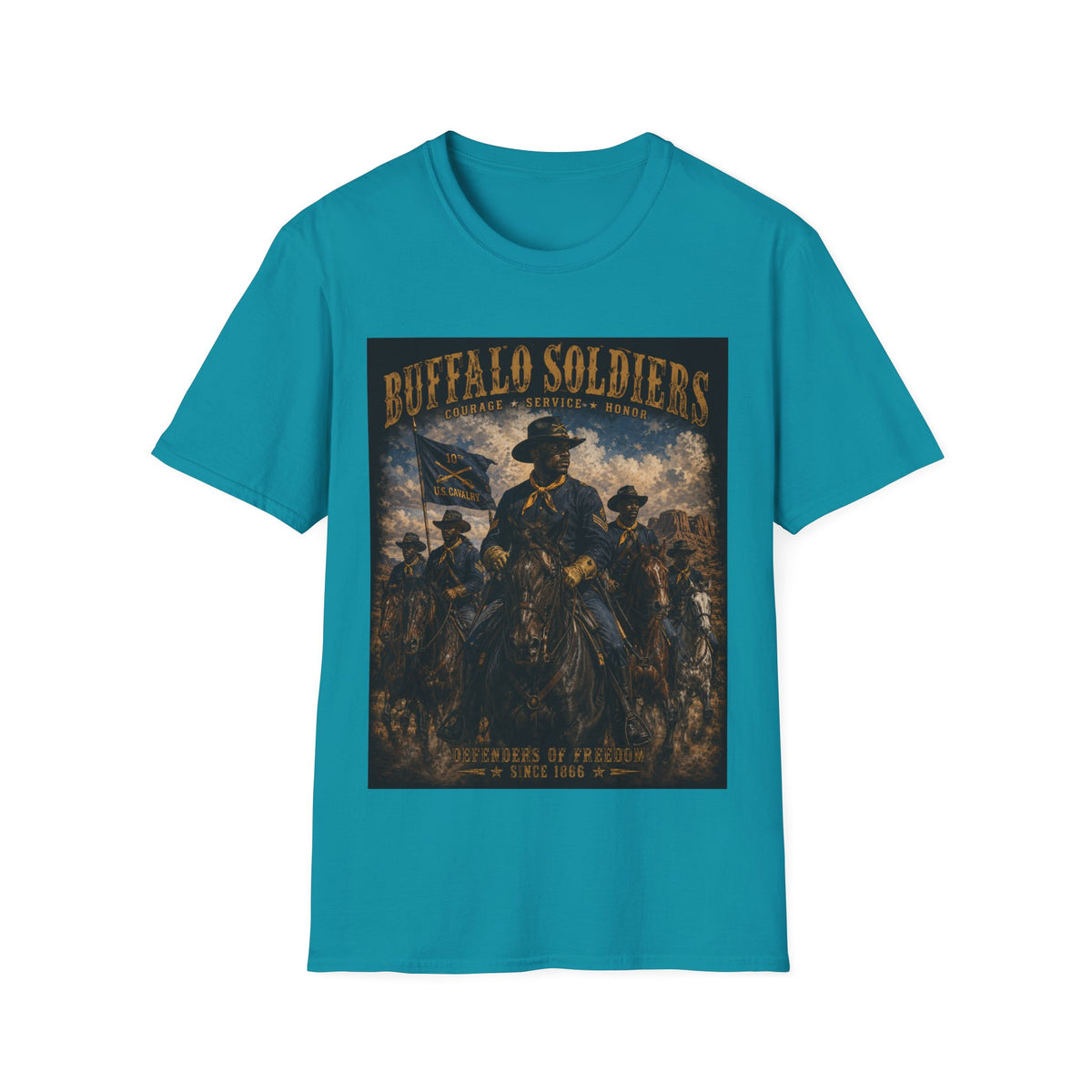 Buffalo Soldiers Tribute T-Shirt — Heritage, Courage & Service Graphic Tee